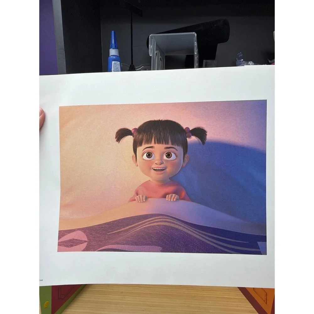 Disney Pixar Monsters Inc Fold-Out Portfolio Art Print Set 14x11